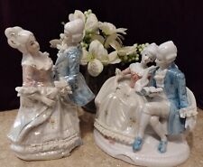 Vintage Rococo/Dresden Courting Couple Porcelain Figurine/Statues- Lot Of 2 picture
