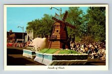 Holland MI, Parade Floats, Windmill Tulip Festival, Michigan Vintage Postcard picture