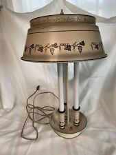 Vintage Beige Gold Bouillotte Style Tole Lamp + Shade Underwriter’s Laboratories picture