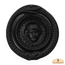 Door Knocker Face Design Ring Colonial Style Hardware Cast Iron Home Decor Black picture