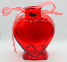 Valentines Day Red Heart Shaped Glass Bottle  Vase 5