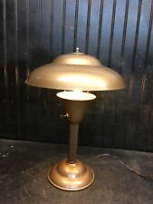 VINTAGE 1940s UFO FLYING SAUCER Metal Desk Lamp Gas Station Light 17in x 12in picture