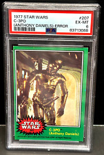 C-3PO 1977 Topps Star Wars #207 Anthony Daniels ERROR Golden Rod PSA 6 EX-MT picture
