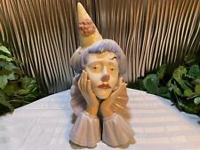 Lladro 1981 Spain 5129 Jester Head Sad Clown Bust Porcelain Figurine picture