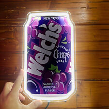 Welch's Grape Flavored Soda Shop Poster Bar Room Wall LED Neon Sign Light R1 picture