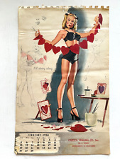 February 1950 Pinup Girl Calendar Page by Elliott- Valentine's Day picture