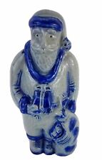 Eldreth Pottery Salt Glaze 2009 Handcrafted Santa Claus Gifts Sack 8.5”Tall picture
