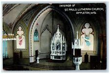 c1910 Interior of St. Pauls Lutheran Church Appleton Wisconsin WI Postcard picture