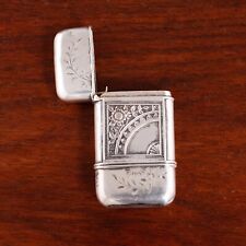 WHITING AESTHETIC STERLING SILVER MATCH SAFE FLORALS, FOLIATED NO MONOGRAM picture