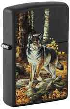 Zippo 48970, Linda Picken Wolf Design, Black Matte Finish Lighter, NEW picture