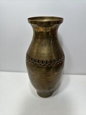Brass Vase - Vintage 9.5” Tall, 4.5” Wide With Cutouts picture
