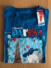 Disneyland Paris Donald Duck Cotton Blue Short Sleeve T-Shirt Large New w/ Tag picture