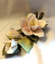 CAPODIMONTE NAPOLI 5 PORCELAIN FLOWERS ON 2 SMALL LIMBS picture