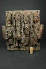 African BENIN Bronze Royal Wall Plaque, Nigeria, Benin city, TRIBAL ART CRAFTS picture