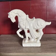 1960's Mid-Century Ceramic Crackle Tang Dynasty War Horse Sculpture picture