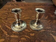 Two Silver Toned Metal Taper Candleholders picture