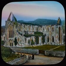 STUNNING EARLY Magic Lantern Slide TINTERN ABBEY C1888 PHOTO WALES MONMOUTHSHIRE picture