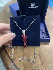 NEW Swarovski Crystal 'Debut' Pendant Necklace 910064 Siam Red Silver Chain NIB picture