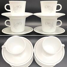 Corelle Livingware by Corning Solitary Rose Cup & Saucer Set for 4 USA 8 Pieces picture