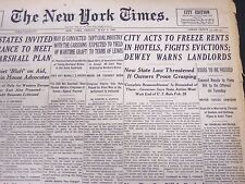 1947 JULY 4 NEW YORK TIMES - CITY ACTS TO FREEZE RENTS IN HOTELS - NT 5169 picture