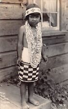RPPC Southwest Ethnic Girl Beaded Jewelry Dress Gold Beach OR Photo Postcard B38 picture