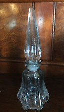Beautiful vintage Solid Glass Perfume Bottle w/ Solid Glass Stopper 7 1/2