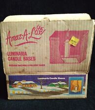 RARE Vintage Luminary Candle Holder Set Amaz-A-Lite Precast Sand Bases Outdoor  picture