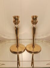 Partylite Brass Taper Candlestick Candleholder Pair 7.25” Tall Gold Tone  picture