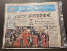 Chicago Tribune Bulls Michael Jordan 1993 3-peat Newspaper Signed B.J. Armstrong picture
