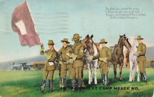 WWI VINTAGE POSTCARD RECRUITS CAMP MEADE MD WELCOME POEM PEACE RESTORE 091823 S picture