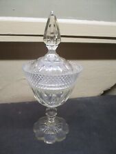  Antique Georgian Anglo-Irish Cut Glass Covered Compote  14 1/2