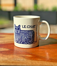 VINTAGE 1978 Le CHAT TAYLOR & Ng BLUE CAT COFFEE CUP MUG WITH MOUSE, YARN  picture