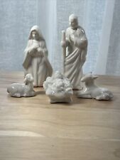 Vintage 2007 Enchanted Forest Mini Porcelain Nativity Set -5 Pieces READ picture