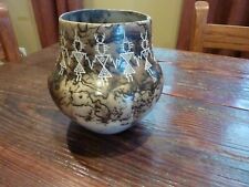 Acoma Navajo Indian Vase Horsehair Pottery Signed & Dated Irvin J Lewis 04 picture