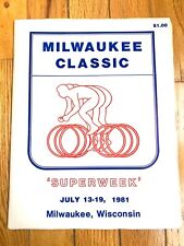 Milwaukee Classic Superweek 1981 Wisconsin Cycling Brochure Book picture