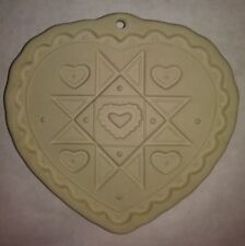 Pampered Chef Cookie Mold Homespun Heart Collectible Stoneware 1993 Vitg Decor picture