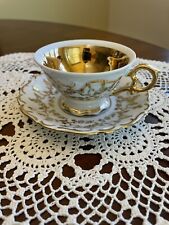 Haus Dresden Germany 1950’s PVB Gold Flower Vines Tea Cup And Saucer  picture