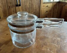 Vintage Pyrex Glass Double Boiler Pots #6283~1.5 Qt Flame Ware Complete W/ Lid picture