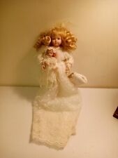 DILLARDS TRIMMINGS ORNAMENT MOM AND BABY DOLL VINTAGE PORCELAIN picture