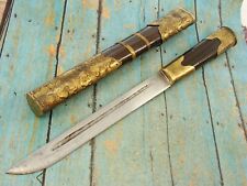 BIG 19C ANTIQUE TIBET MONGOLIA CHINESE DRAGON TROUSSE TRAVEL KNIFE SET KNIVES VG picture