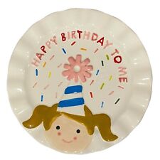 Mudpie Birthday Girl Plate Happy Birthday To Me Candle Spot Sprinkles Cake Dish picture
