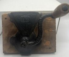 Vintage Brighton Wood Mounted Coffee Mill Grinder Cast Iron Wall Mount Rusty USA picture