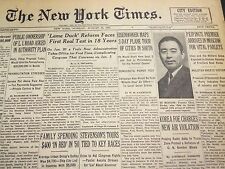 1952 AUGUST 18 NEW YORK TIMES - EISENHOWER MAPS 2 DAY PLANE TOUR - NT 4537 picture