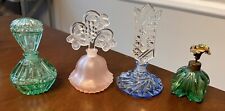 Vintage Lot Czech Irice Blue Glass Crystal Perfume Bottle picture