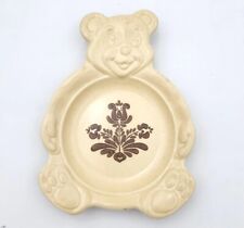 Vintage Pfaltzgraff Teddy Bear Child's Plate Stoneware Dish Tray Tan 9