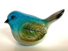 Ganz Blue Bird Figurine with Green Leaf Wing Glossy Finish 4