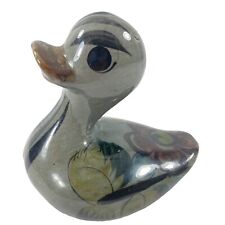 Vintage Mexican Pottery Tonala Duck Painted 5”T Talavera Studio Pottery picture