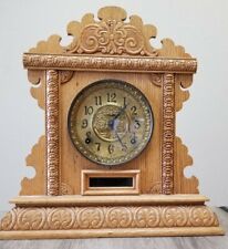 Vintage 1885 E. INGRAHAM COMPANY Made in USA Cathedral Gong MANTLE CLOCK  READ picture