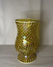 Amber Yellow-Orange Tan Mosaic Planter Vase picture