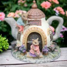 Dezine Moussy Lodge Mouse Tea Pot House Cottage Mini Mouse Figurine picture